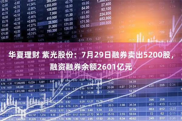 华夏理财 紫光股份：7月29日融券卖出5200股，融资融券余额2601亿元
